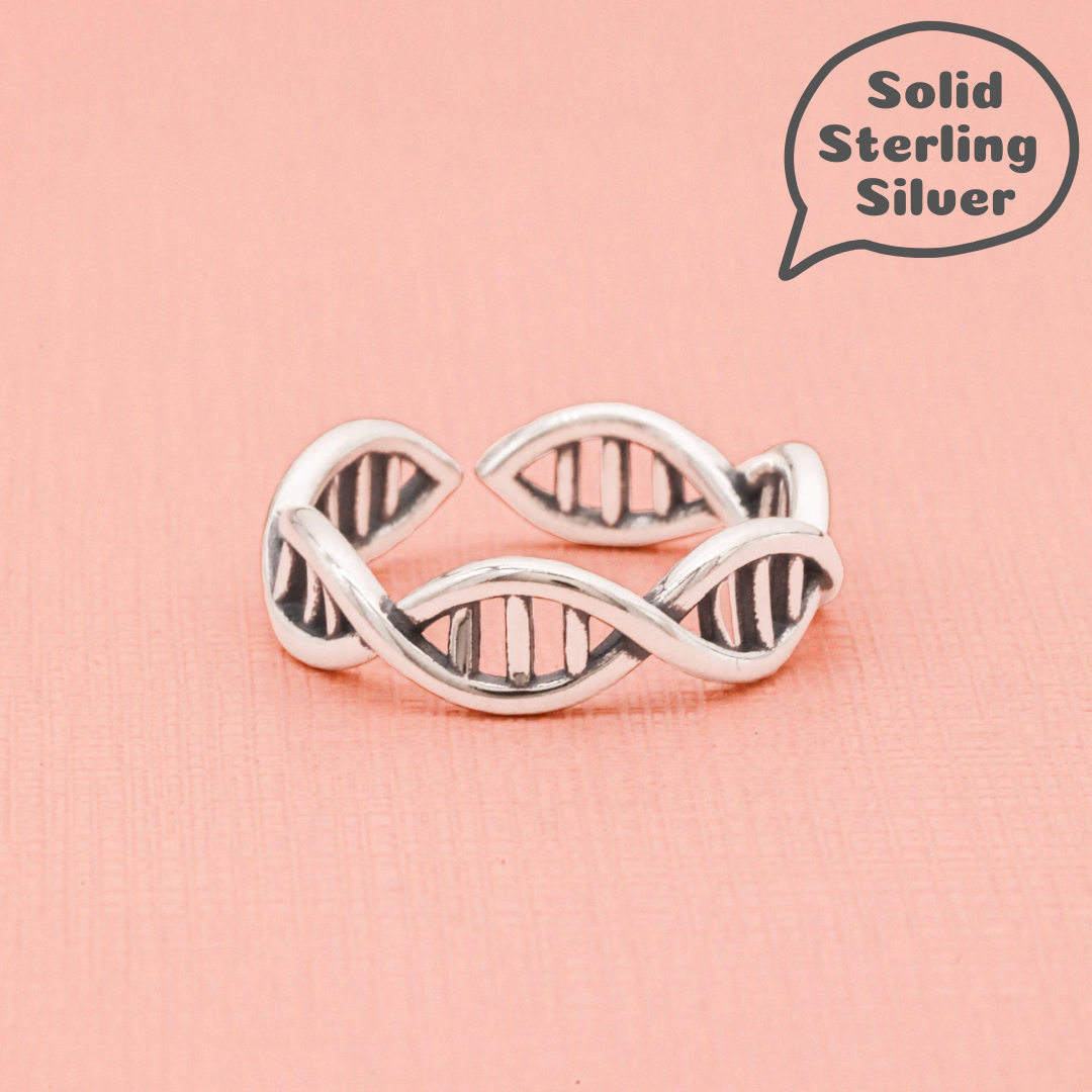 Sterling Silver DNA Double Helix Ring – AdaMarie Jewelry